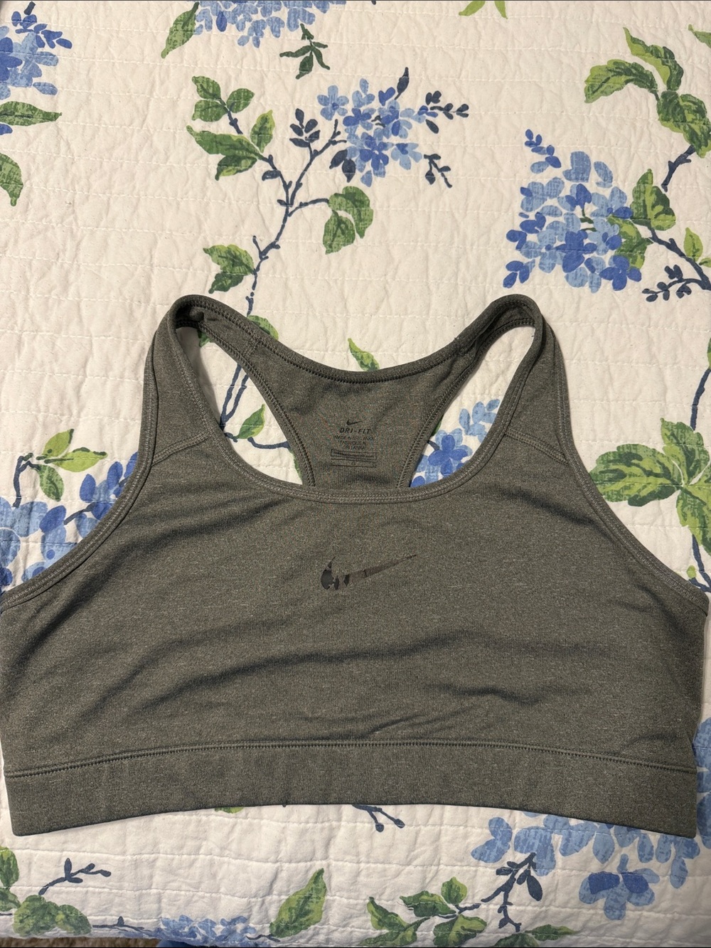 Nike Gray Dri-FIT Racerback Sports Bra